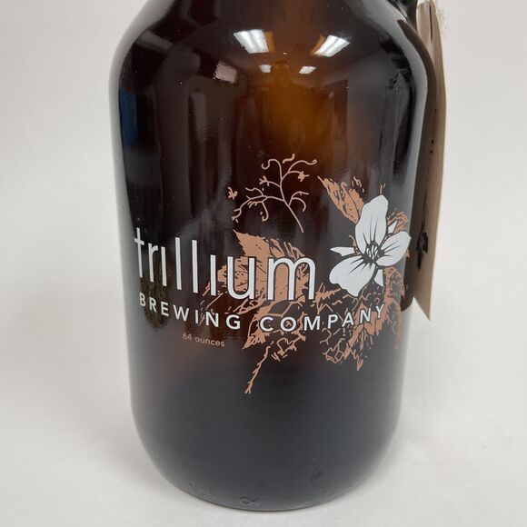 Trillium Brewing Company Empty Bottle 64 ounces Handle Brown Glass No lid 11.25" - Picture 2 of 7